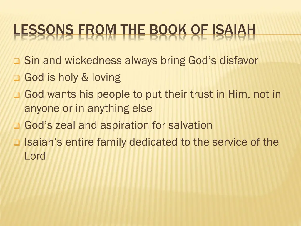 lessons from the book of isaiah