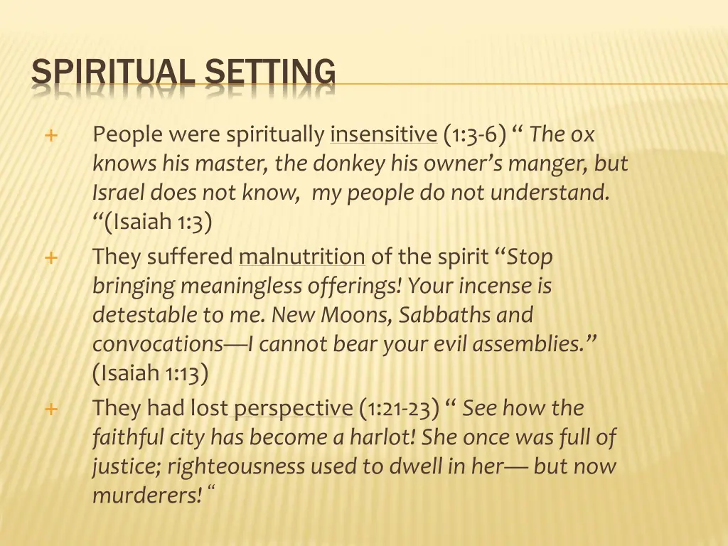 spiritual setting