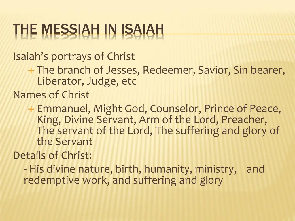 the messiah in isaiah