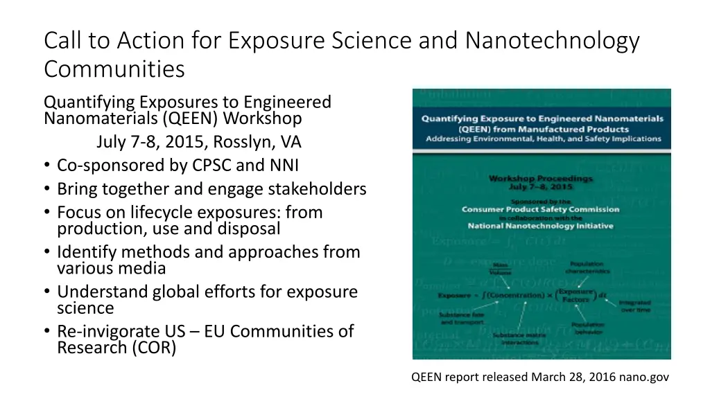 call to action for exposure science