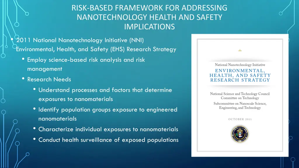 risk based framework for addressing