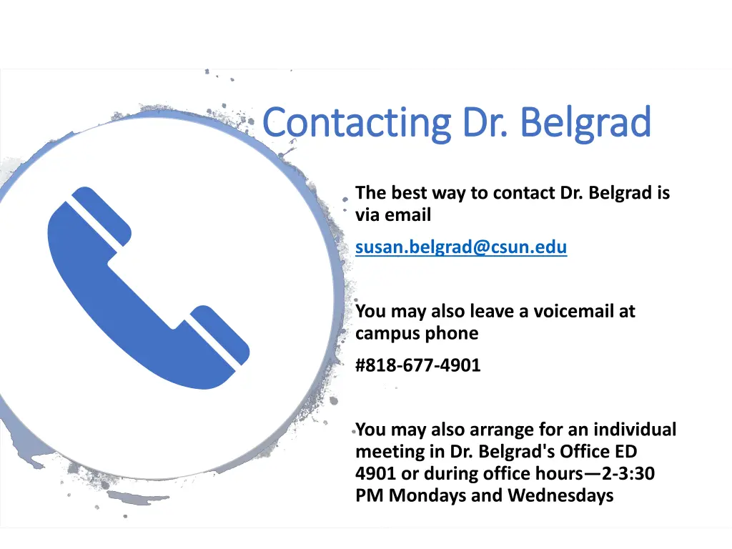 contacting dr contacting dr belgrad