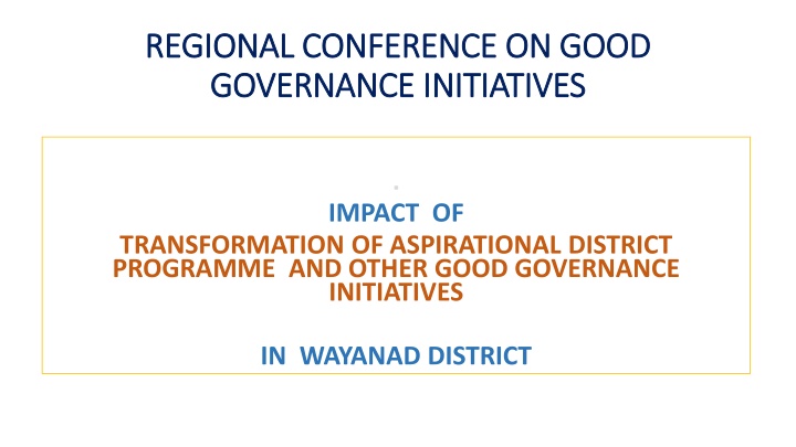regional conference on good regional conference