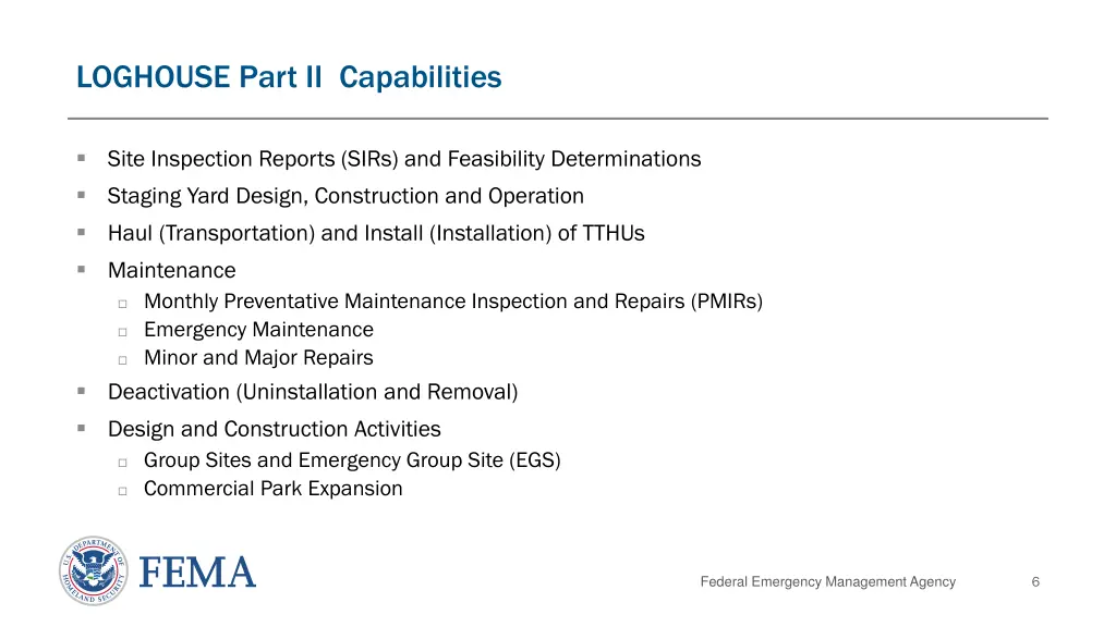 loghouse part ii capabilities
