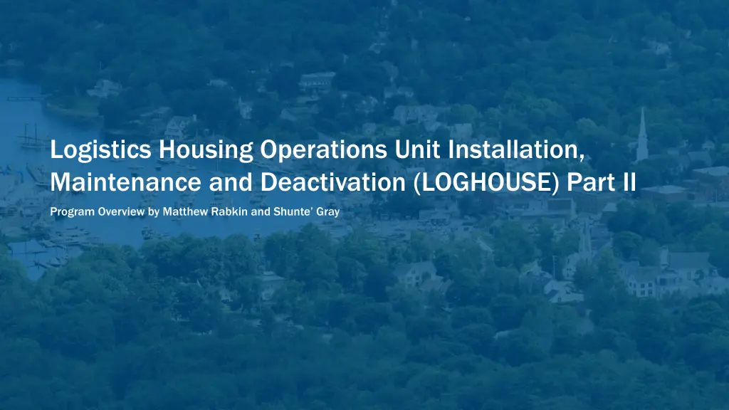 logistics housing operations unit installation