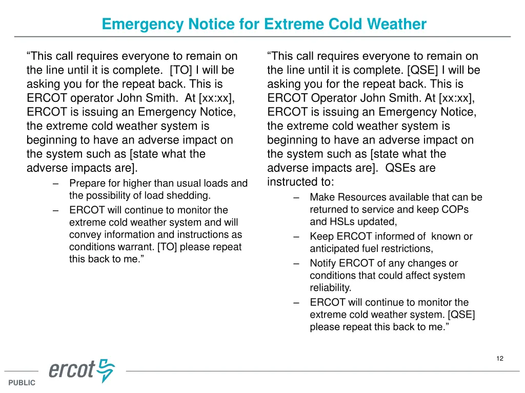 emergency notice for extreme cold weather