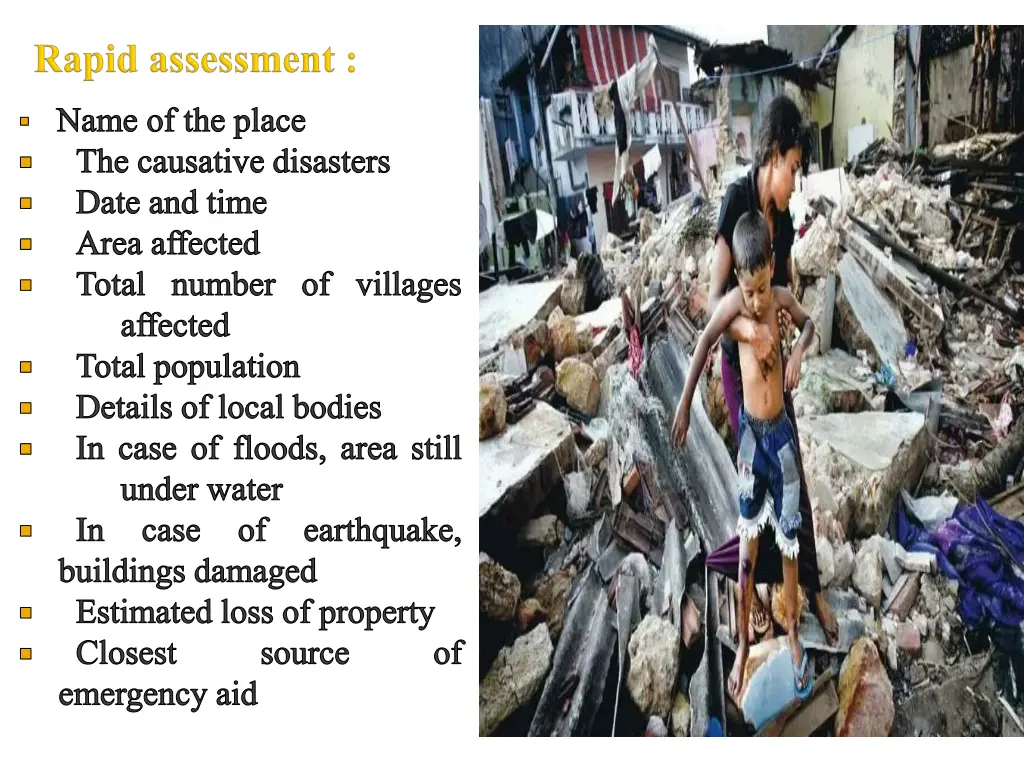 name of the place the causative disasters date