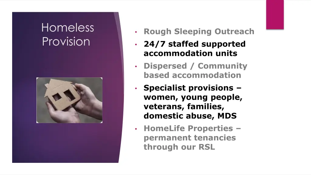 homeless provision