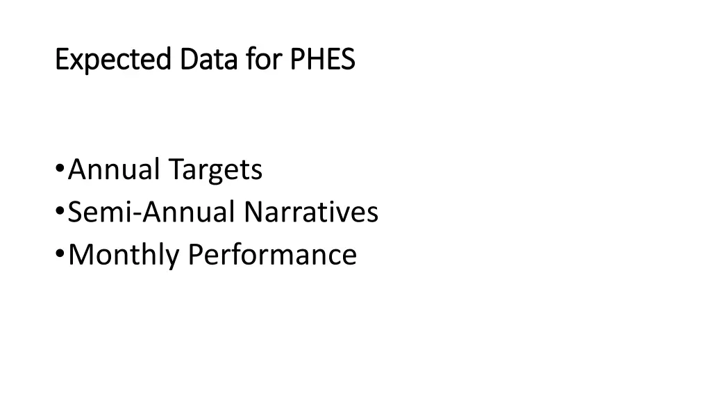 expected data for phes expected data for phes