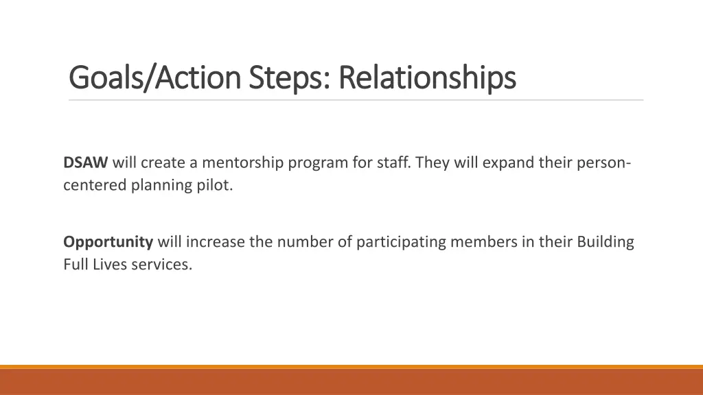 goals action steps relationships goals action