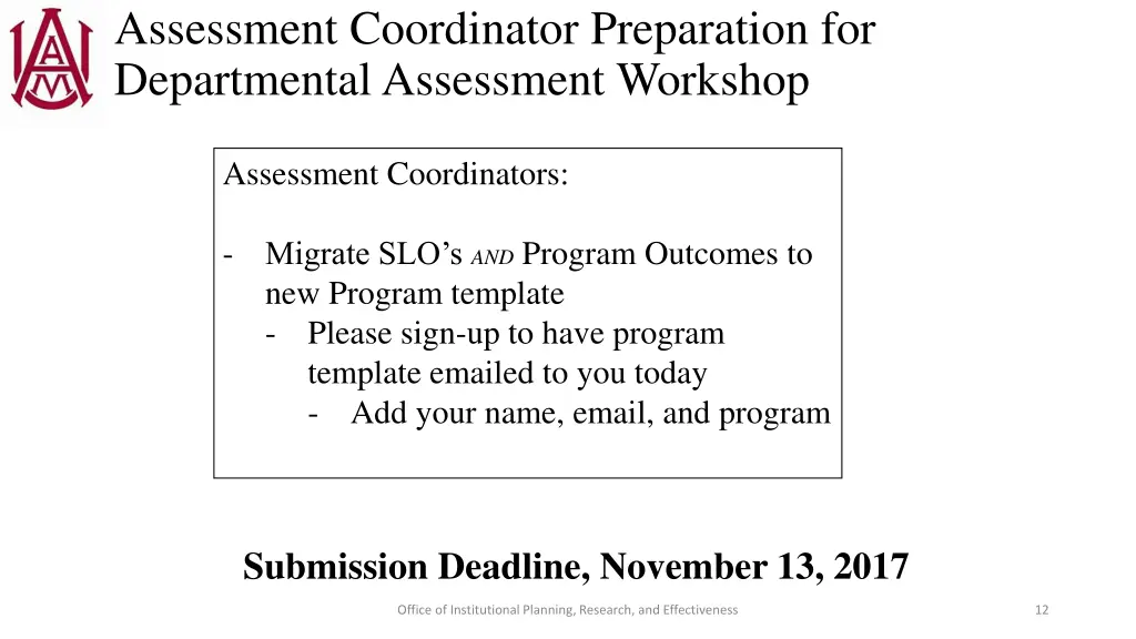 assessment coordinator preparation