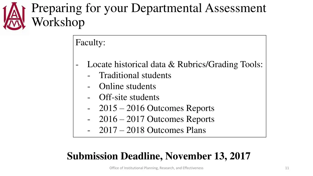 preparing for your departmental assessment 1