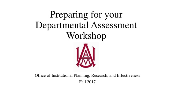 preparing for your departmental assessment