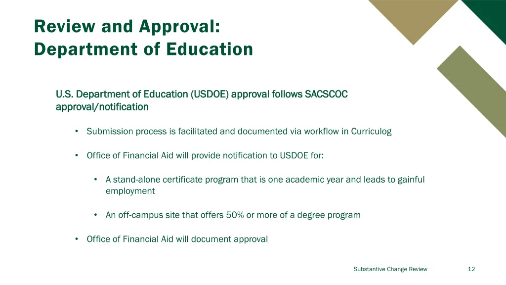 review and approval department of education