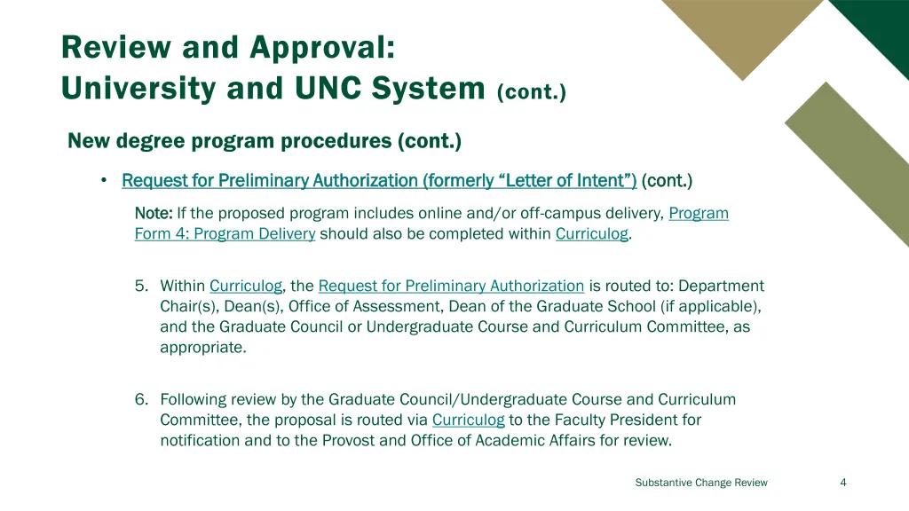 review and approval university and unc system cont