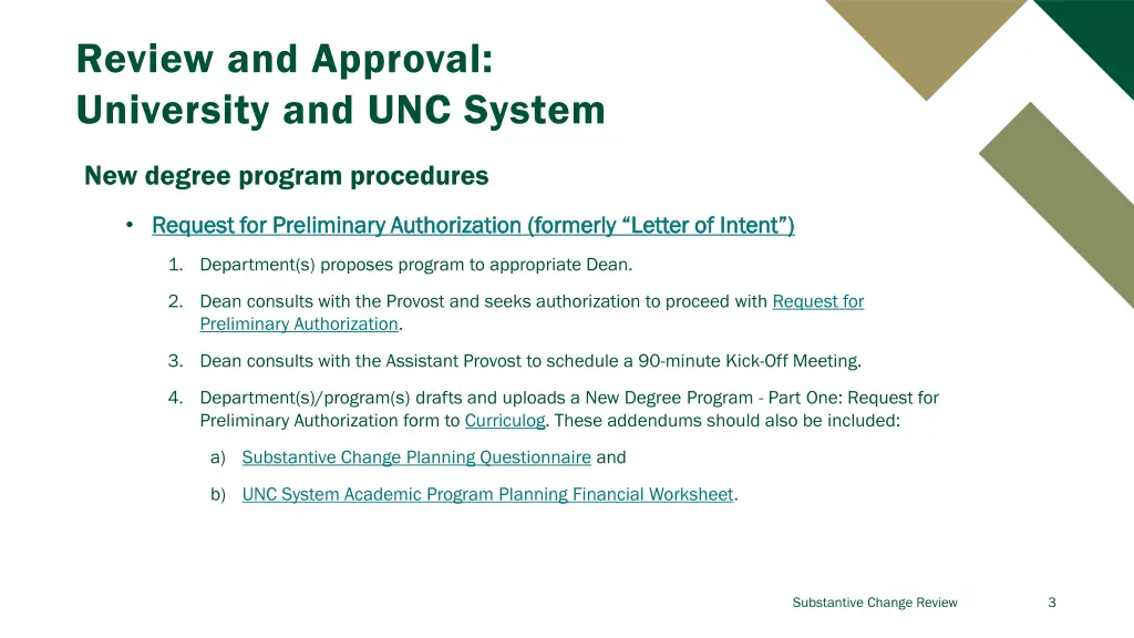 review and approval university and unc system
