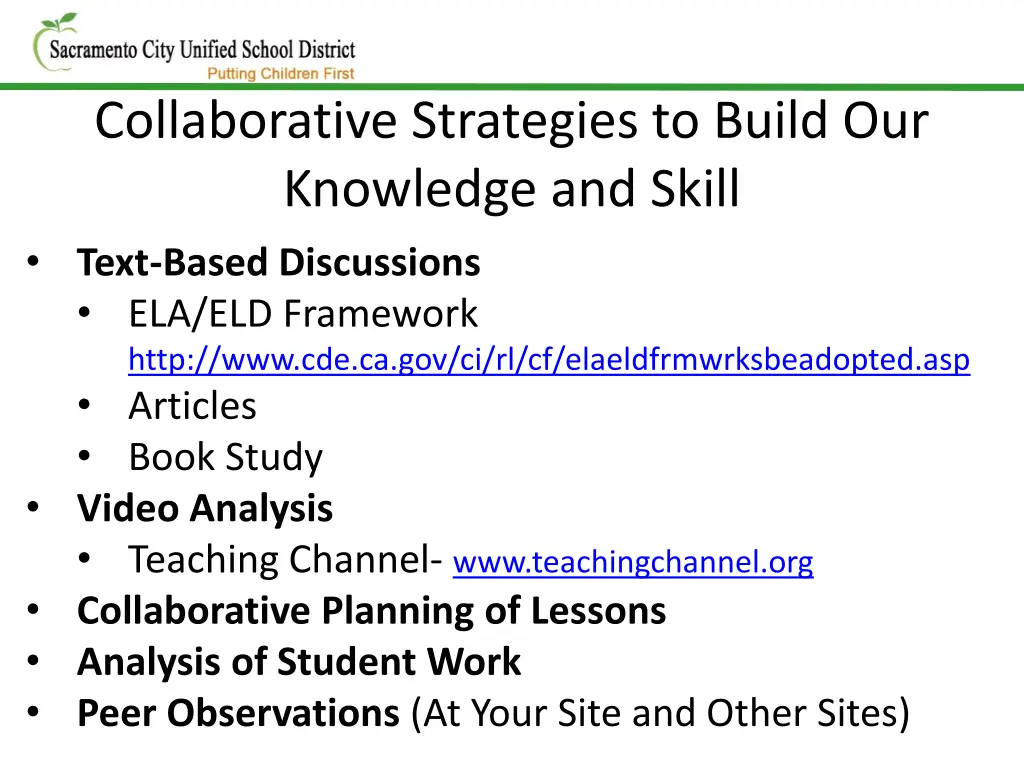 collaborative strategies to build our knowledge