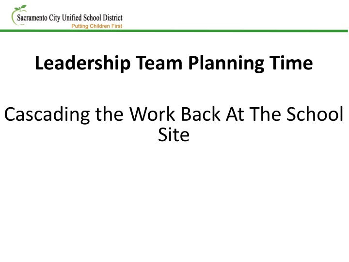 leadership team planning time