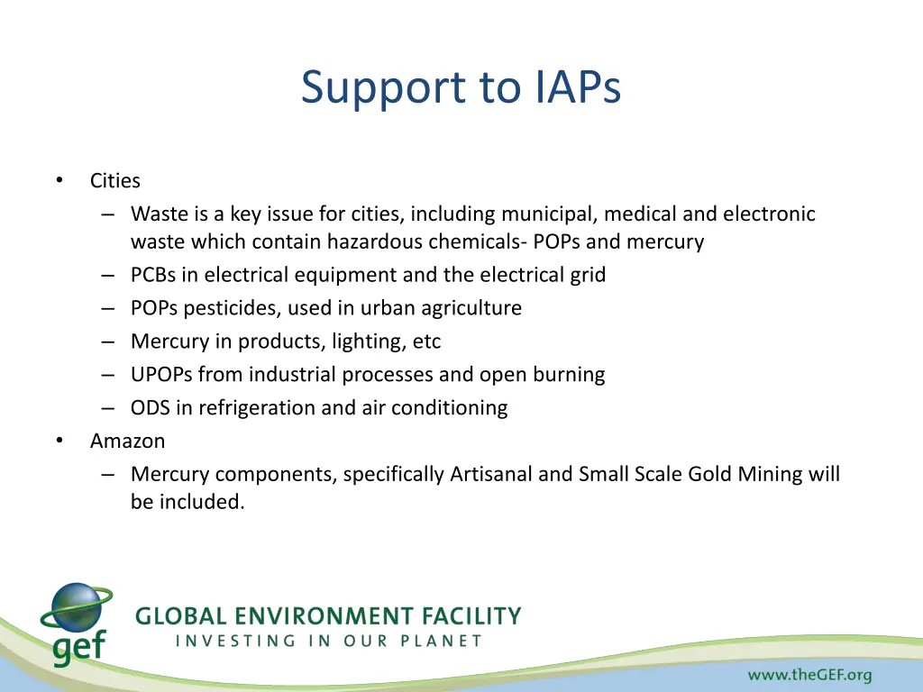 support to iaps
