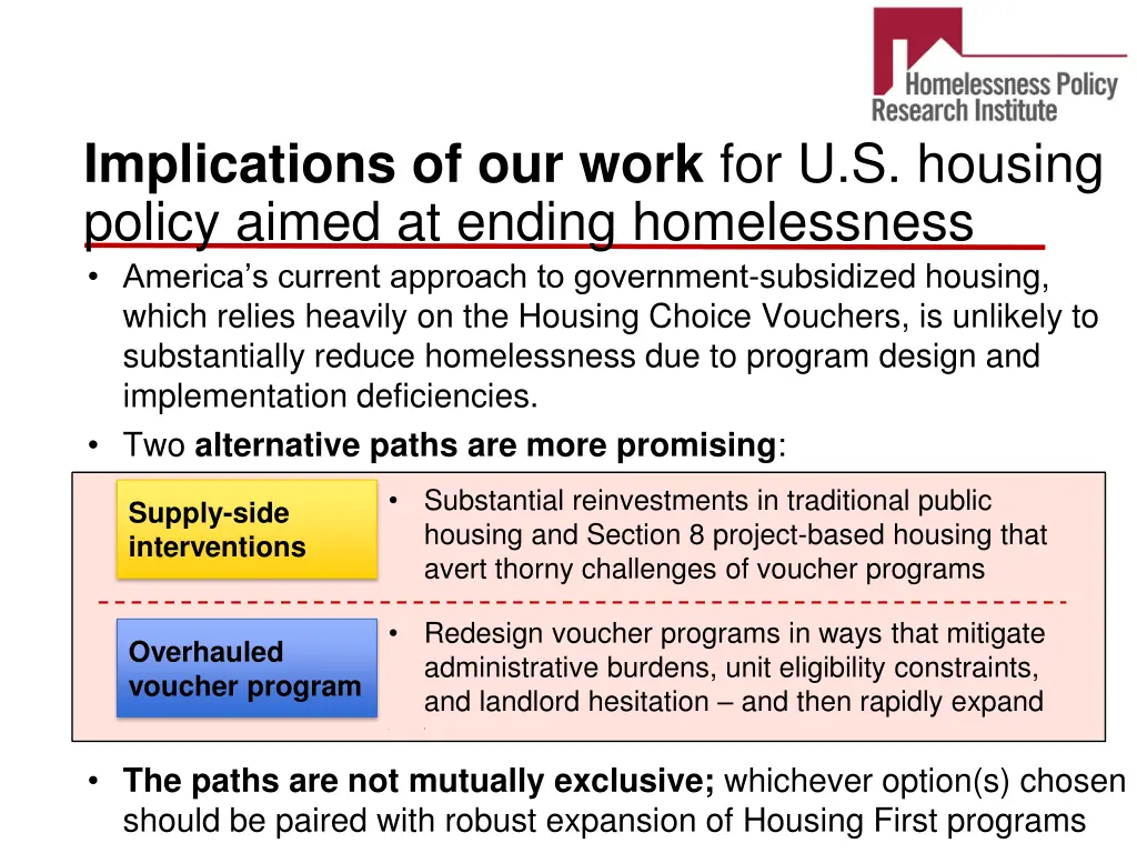 implications of our work for u s housing policy