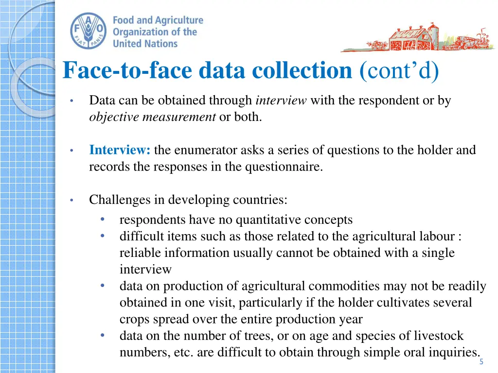 face to face data collection cont d