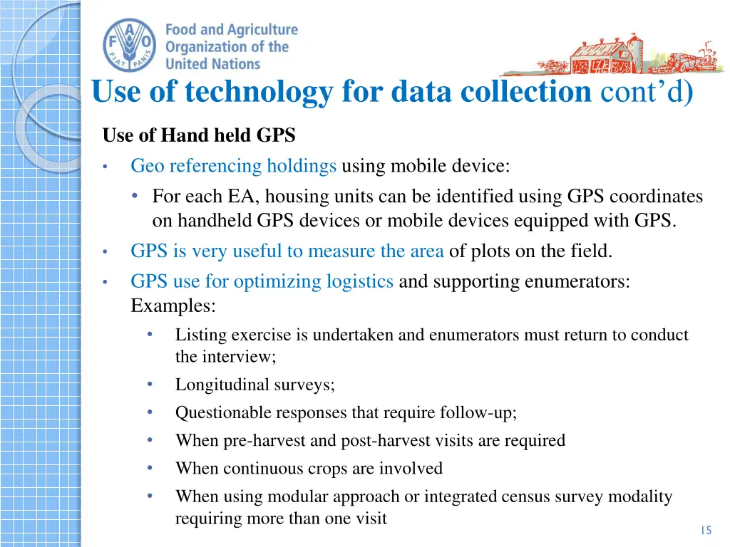 use of technology for data collection cont d