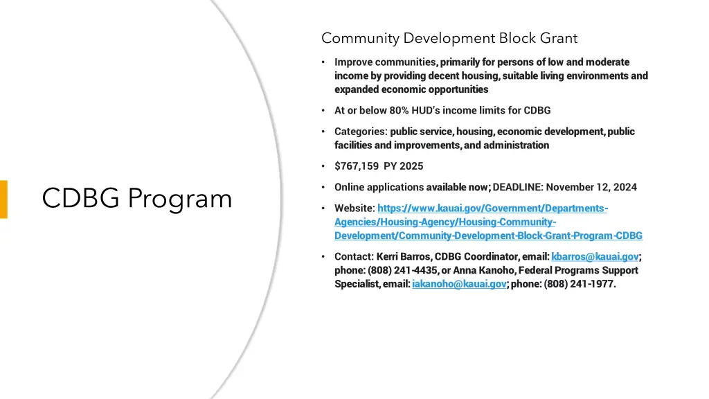 community development block grant