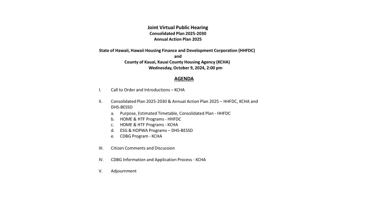 joint virtual public hearing consolidated plan