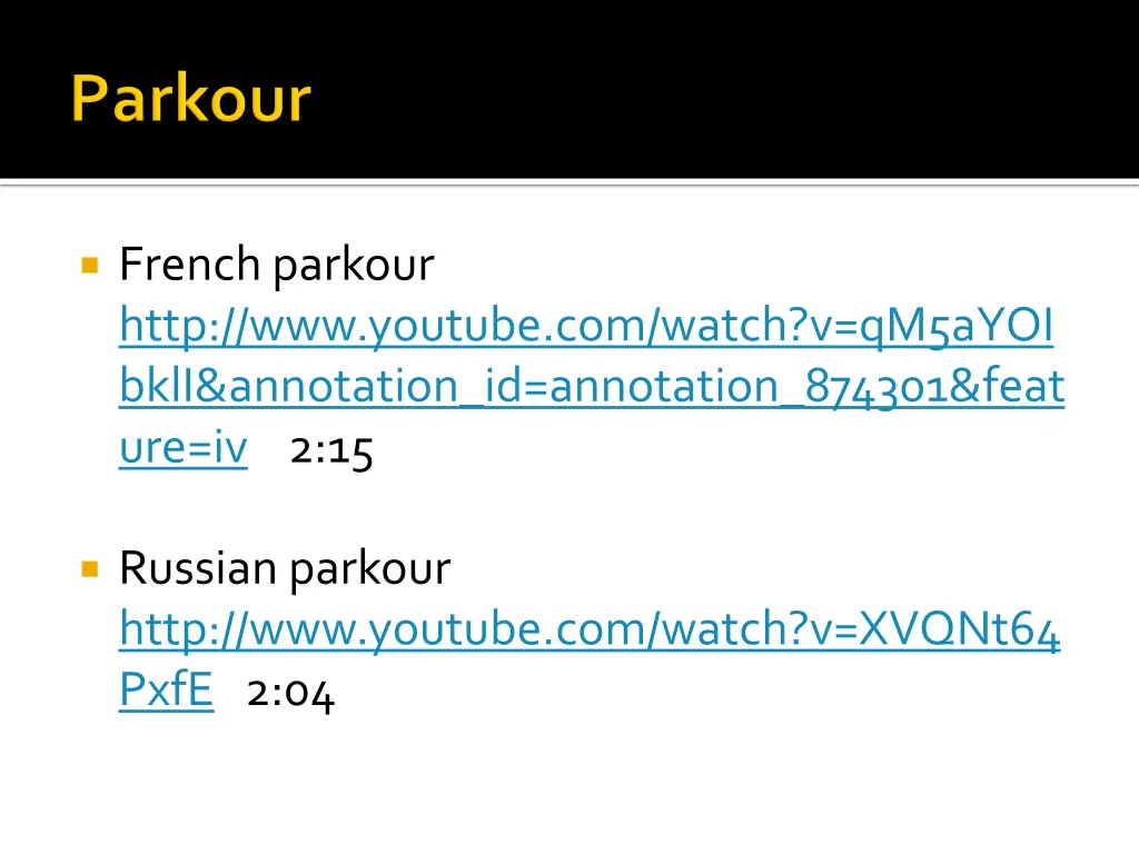 french parkour http www youtube com watch