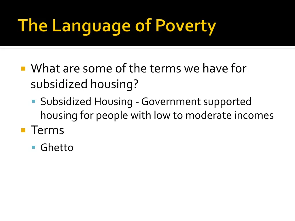 what are some of the terms we have for subsidized 1