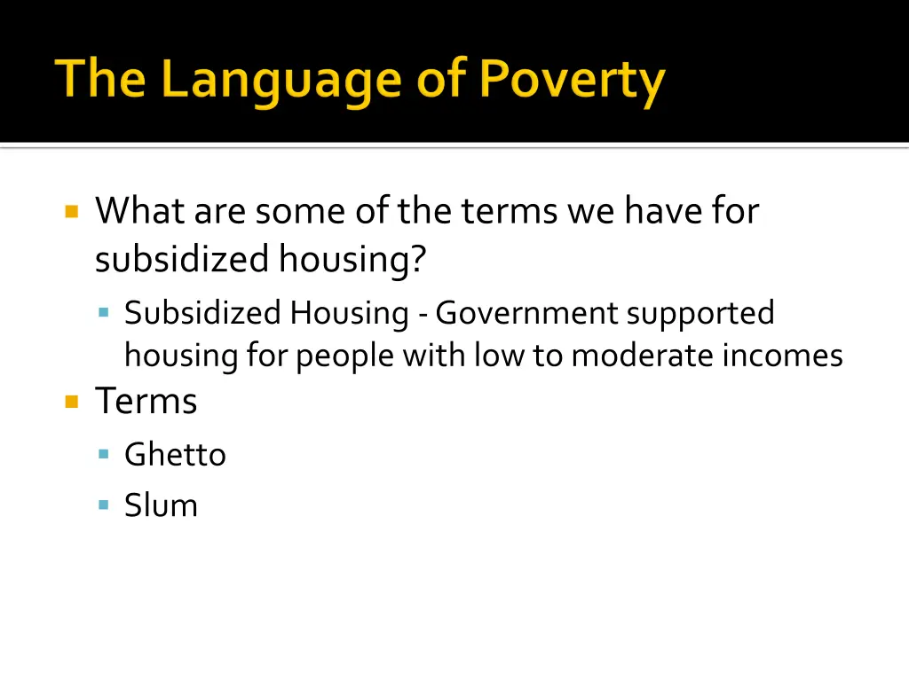 what are some of the terms we have for subsidized 2