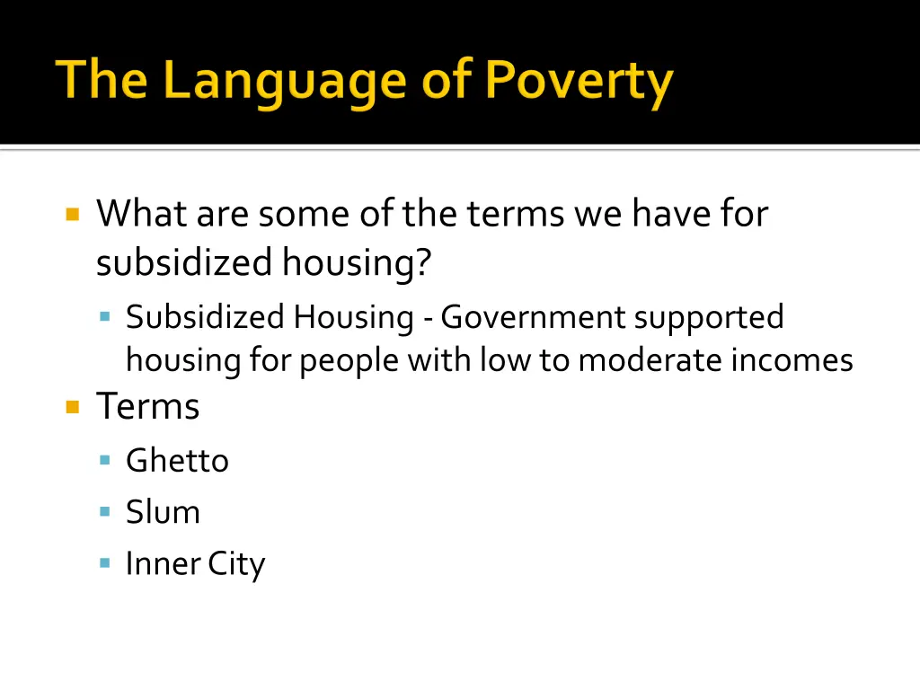 what are some of the terms we have for subsidized 3