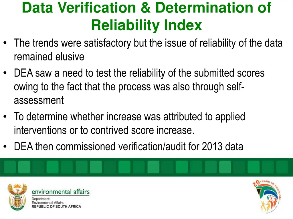 data verification determination of reliability