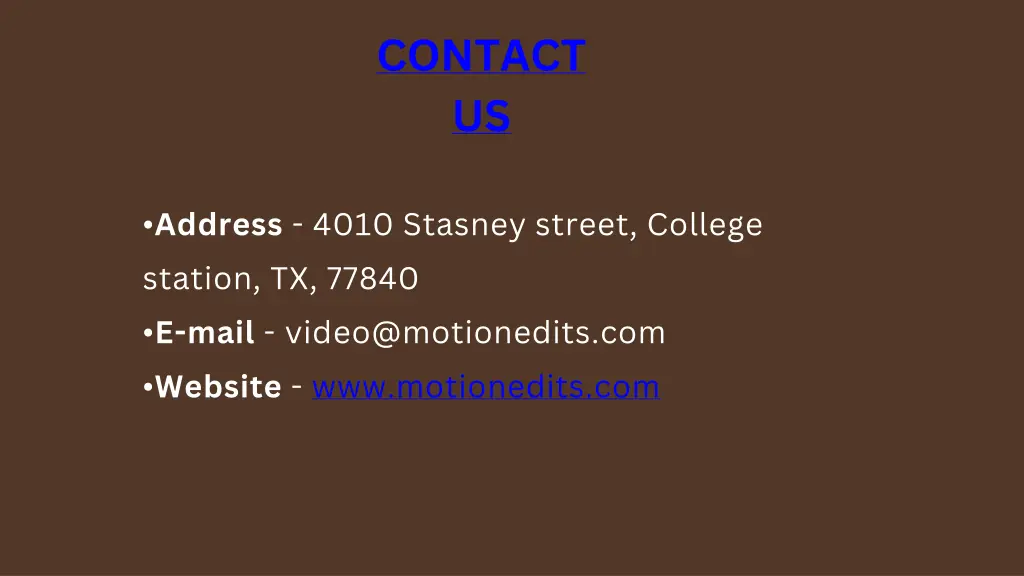 contact us