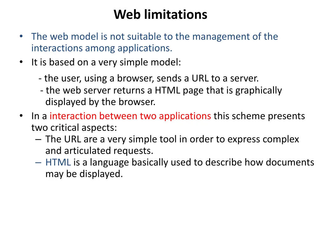 web limitations