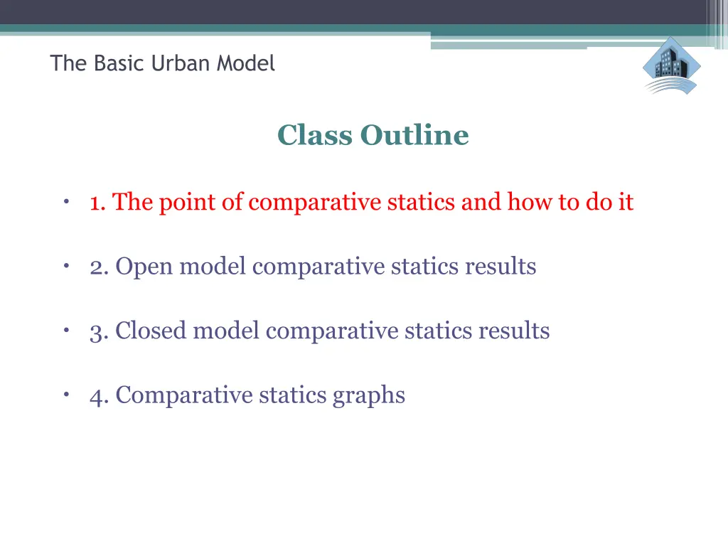 the basic urban model 1