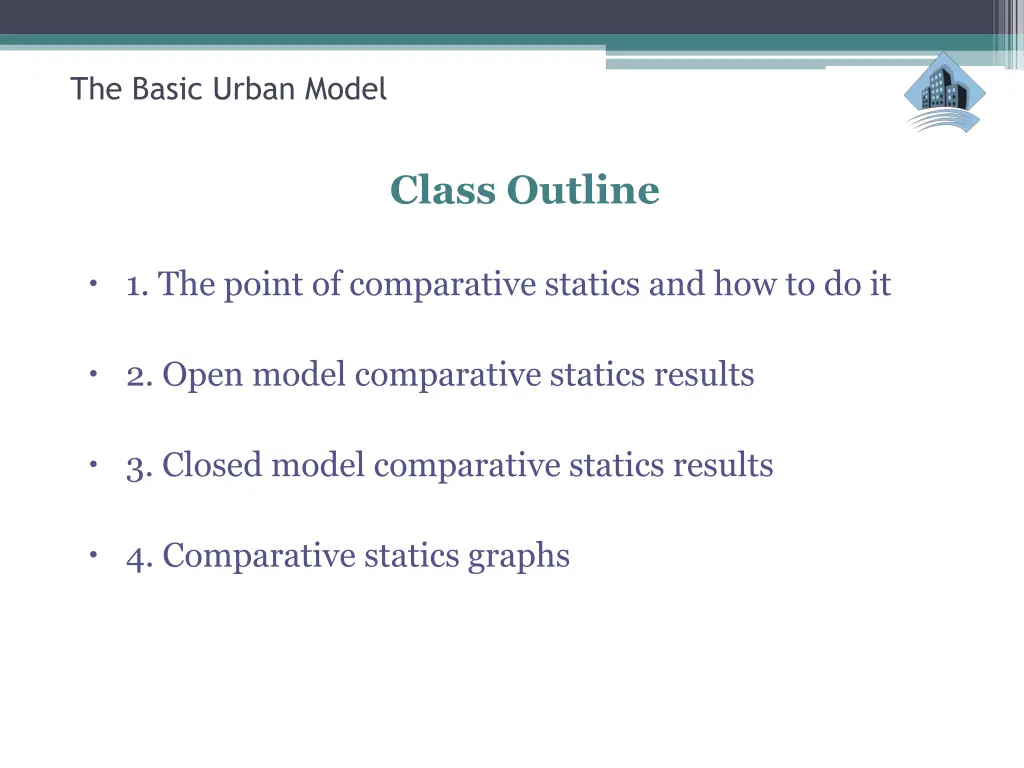 the basic urban model