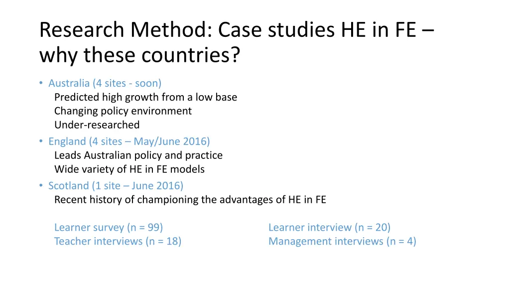 research method case studies he in fe why these