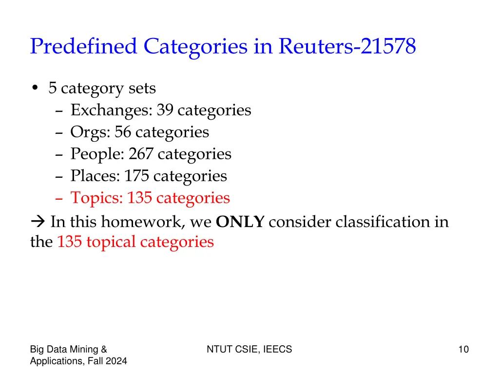 predefined categories in reuters 21578