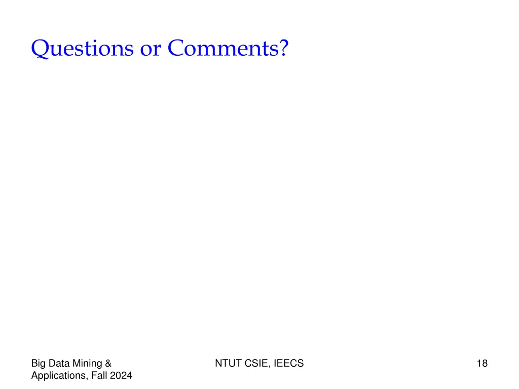 questions or comments