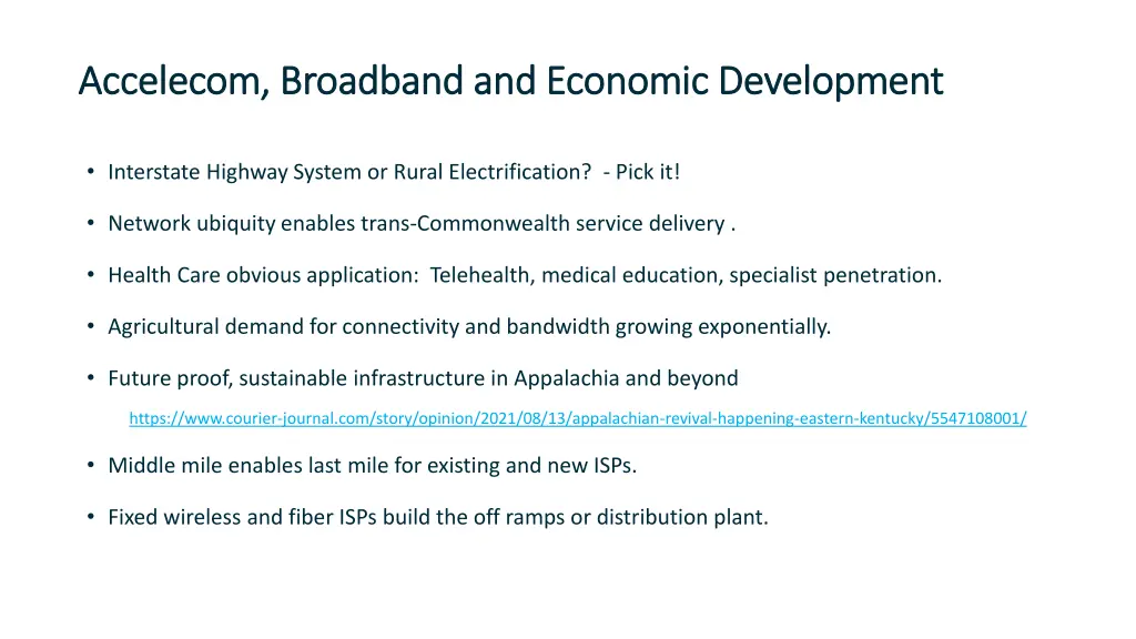 accelecom broadband and economic development