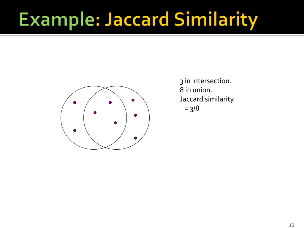 3 in intersection 8 in union jaccard similarity