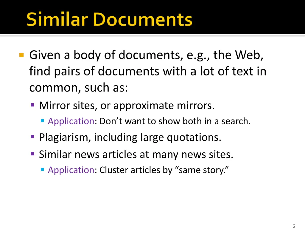 given a body of documents e g the web find pairs