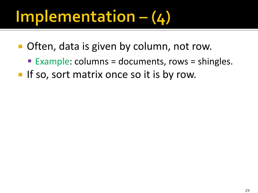 often data is given by column not row example