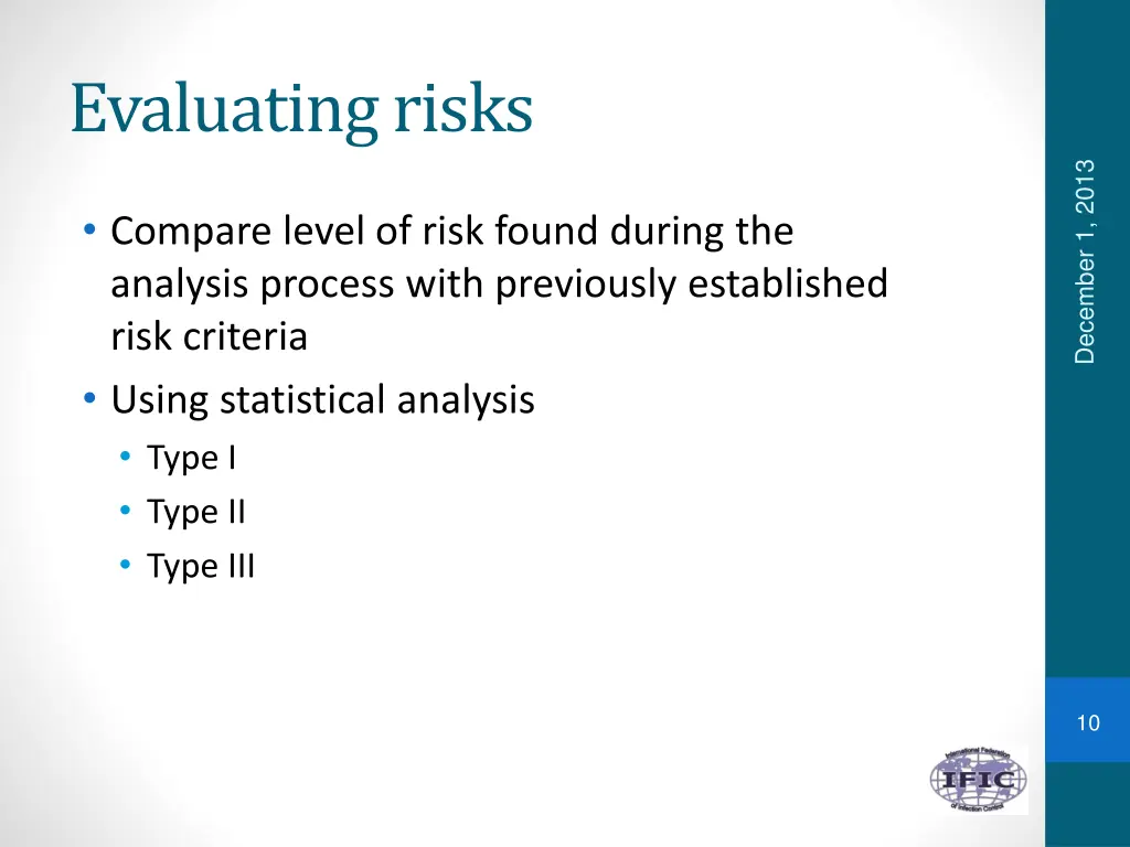 evaluating risks