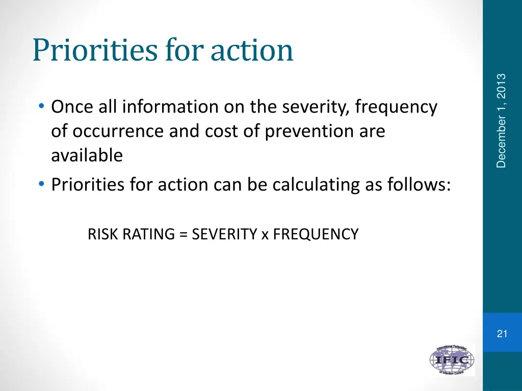 priorities for action