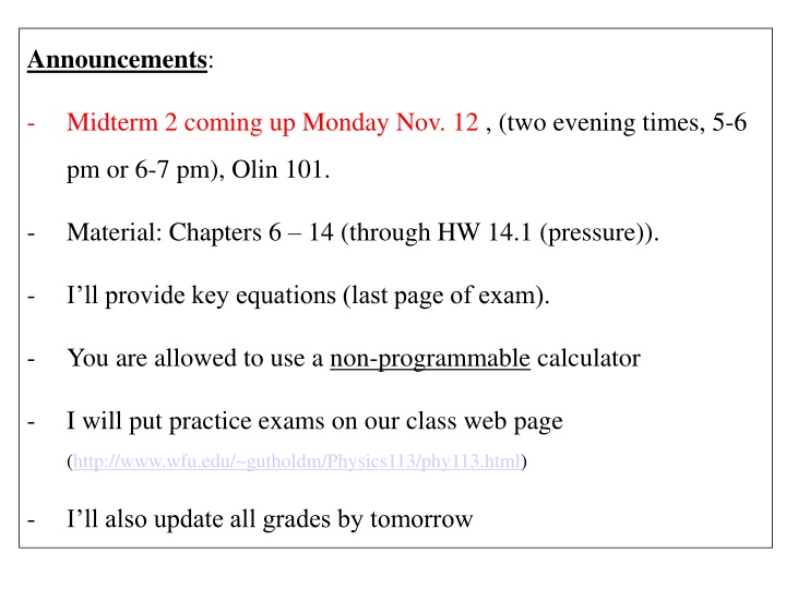 announcements