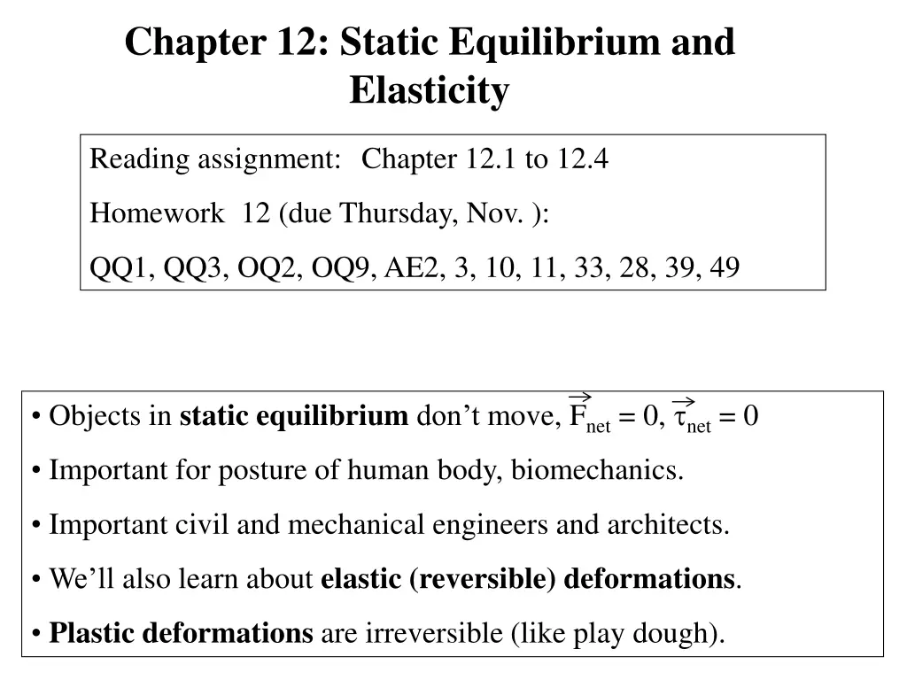 chapter 12 static equilibrium and elasticity