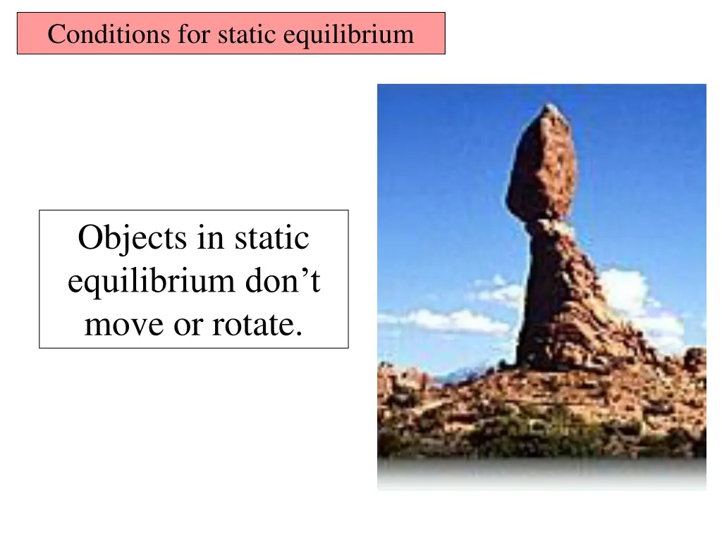 conditions for static equilibrium