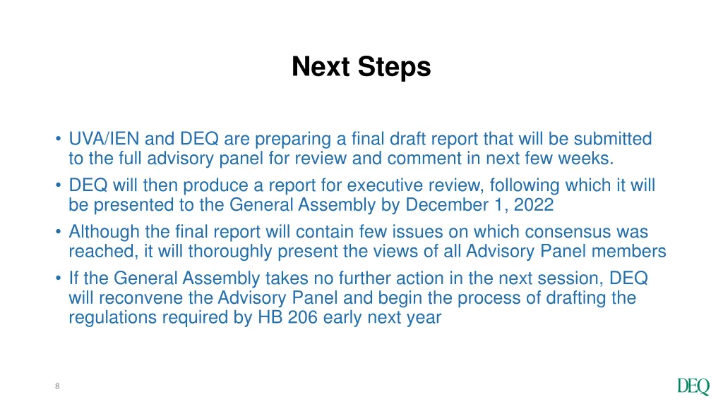 next steps